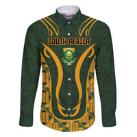 Custom South Africa Rugby 2024 Family Matching Off The Shoulder Long Sleeve Dress and Hawaiian Shirt Go Champion Springboks and Kente Pattern - Wonder Print Shop