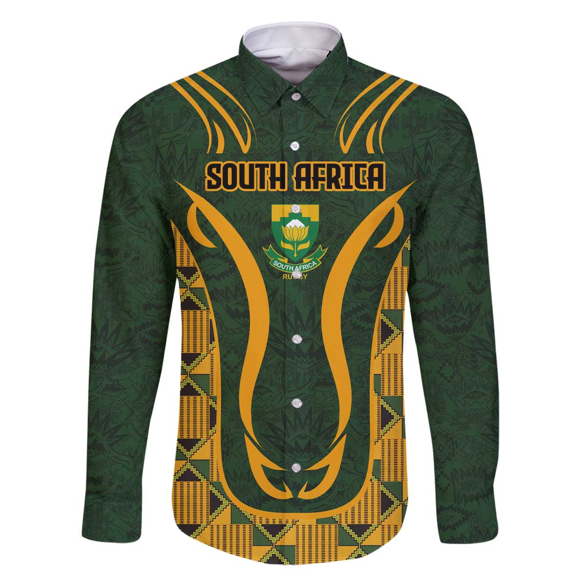 Custom South Africa Rugby 2024 Family Matching Puletasi and Hawaiian Shirt Go Champion Springboks and Kente Pattern - Wonder Print Shop