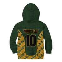 Custom South Africa Rugby 2024 Kid Hoodie Go Champion Springboks and Kente Pattern - Wonder Print Shop