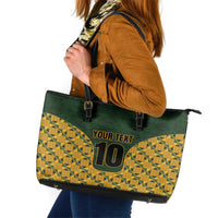 Custom South Africa Rugby 2024 Leather Tote Bag Go Champion Springboks and Kente Pattern - Wonder Print Shop