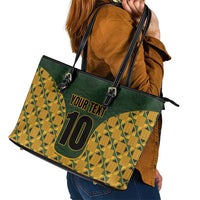 Custom South Africa Rugby 2024 Leather Tote Bag Go Champion Springboks and Kente Pattern - Wonder Print Shop