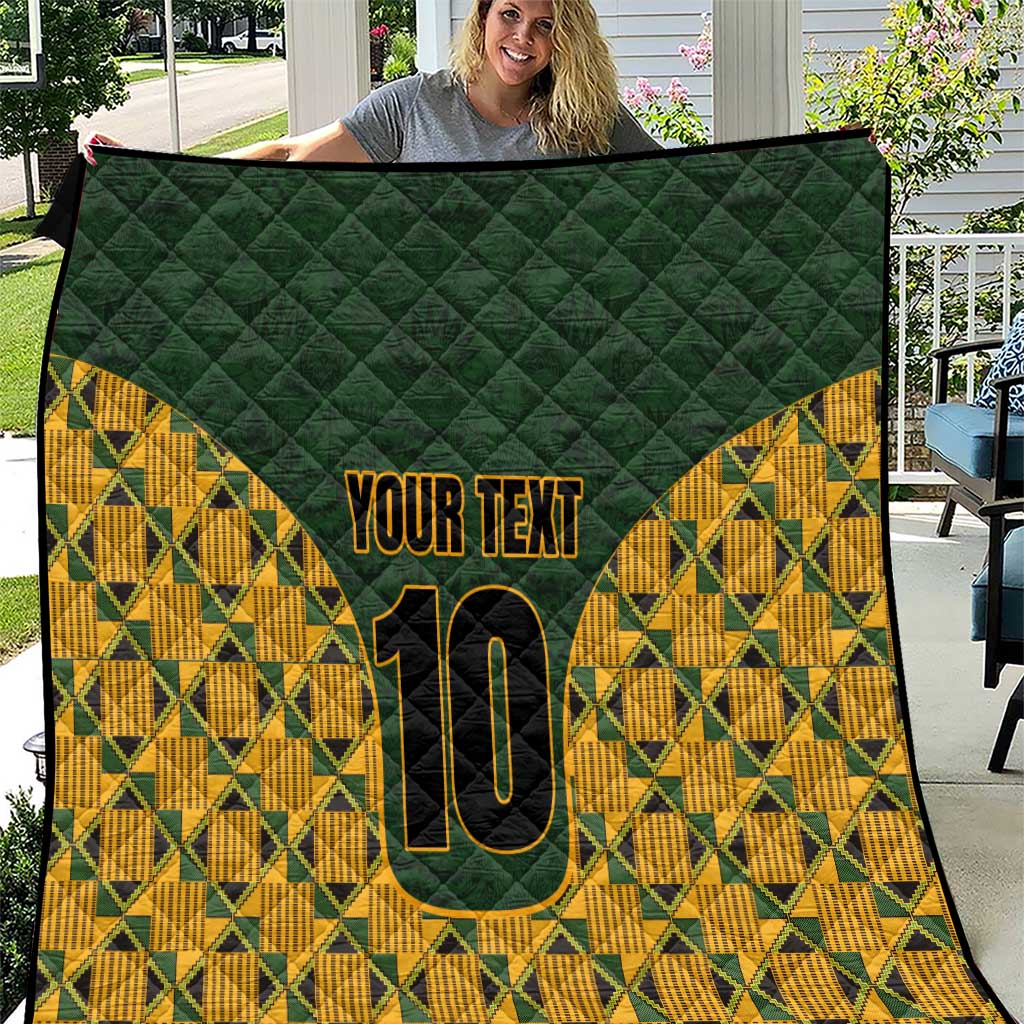 Custom South Africa Rugby 2024 Quilt Go Champion Springboks and Kente Pattern - Wonder Print Shop