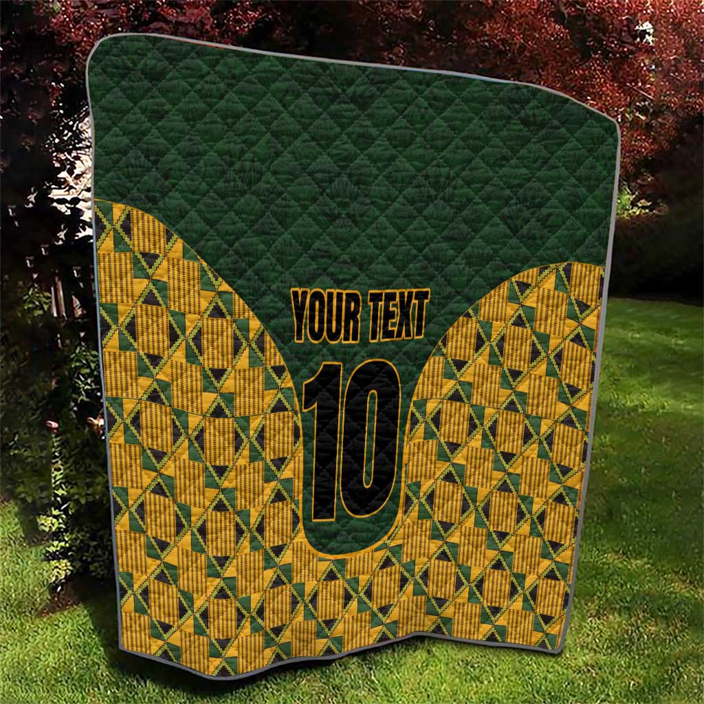 Custom South Africa Rugby 2024 Quilt Go Champion Springboks and Kente Pattern - Wonder Print Shop
