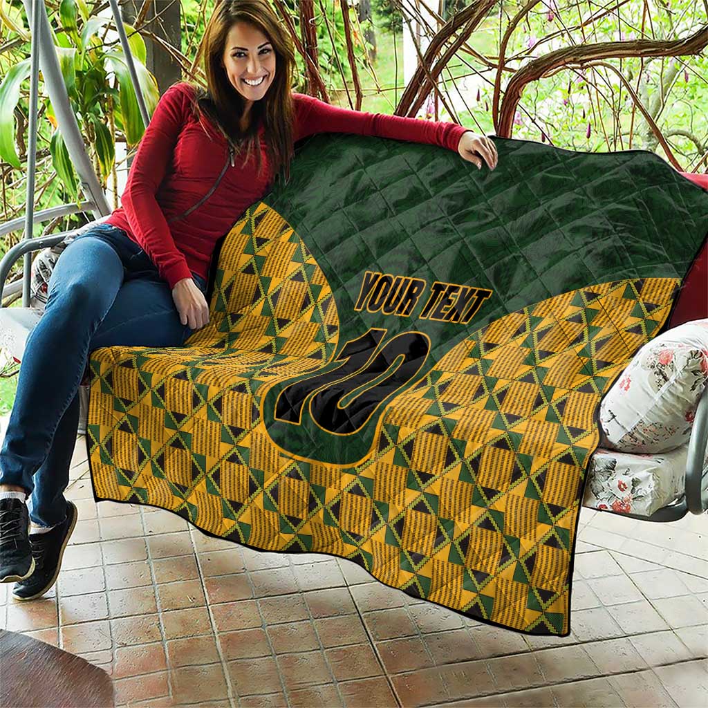 Custom South Africa Rugby 2024 Quilt Go Champion Springboks and Kente Pattern - Wonder Print Shop