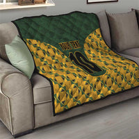 Custom South Africa Rugby 2024 Quilt Go Champion Springboks and Kente Pattern - Wonder Print Shop