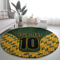 Custom South Africa Rugby 2024 Round Carpet Go Champion Springboks and Kente Pattern