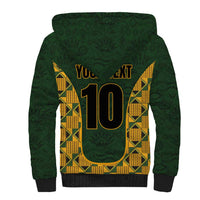Custom South Africa Rugby 2024 Sherpa Hoodie Go Champion Springboks and Kente Pattern - Wonder Print Shop