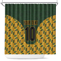 Custom South Africa Rugby 2024 Shower Curtain Go Champion Springboks and Kente Pattern