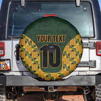 Custom South Africa Rugby 2024 Spare Tire Cover Go Champion Springboks and Kente Pattern - Wonder Print Shop