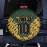 Custom South Africa Rugby 2024 Spare Tire Cover Go Champion Springboks and Kente Pattern - Wonder Print Shop