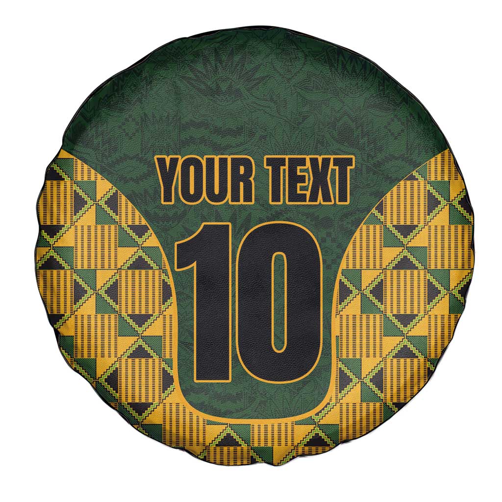 Custom South Africa Rugby 2024 Spare Tire Cover Go Champion Springboks and Kente Pattern - Wonder Print Shop