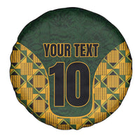 Custom South Africa Rugby 2024 Spare Tire Cover Go Champion Springboks and Kente Pattern - Wonder Print Shop
