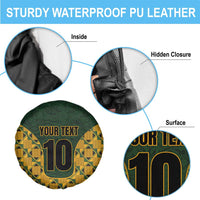 Custom South Africa Rugby 2024 Spare Tire Cover Go Champion Springboks and Kente Pattern - Wonder Print Shop