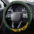 South Africa Rugby 2024 Steering Wheel Cover Go Champion Springboks and Kente Pattern - Wonder Print Shop