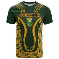Custom South Africa Rugby 2024 T Shirt Go Champion Springboks and Kente Pattern - Wonder Print Shop