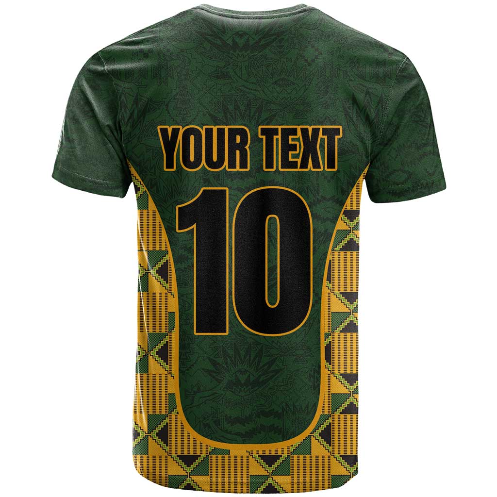Custom South Africa Rugby 2024 T Shirt Go Champion Springboks and Kente Pattern - Wonder Print Shop