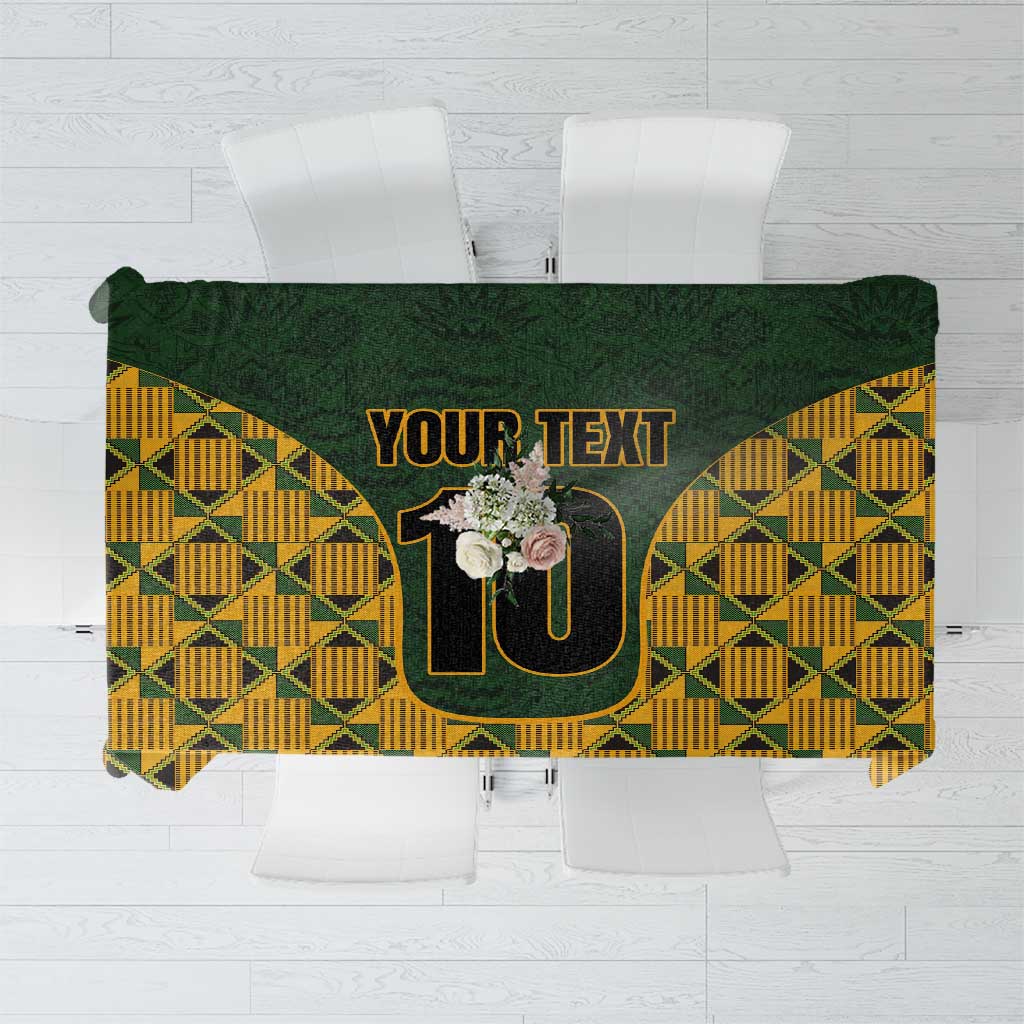 Custom South Africa Rugby 2024 Tablecloth Go Champion Springboks and Kente Pattern - Wonder Print Shop