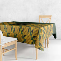 Custom South Africa Rugby 2024 Tablecloth Go Champion Springboks and Kente Pattern - Wonder Print Shop