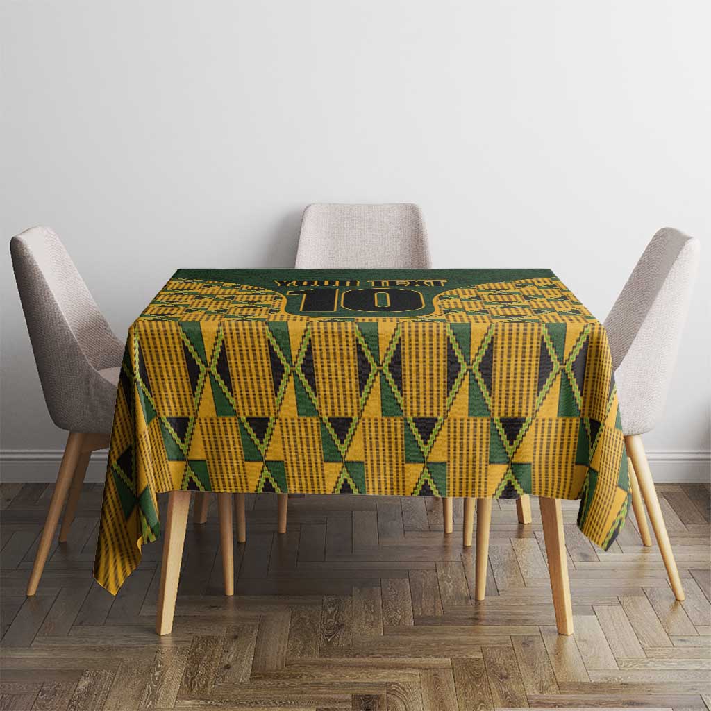 Custom South Africa Rugby 2024 Tablecloth Go Champion Springboks and Kente Pattern - Wonder Print Shop