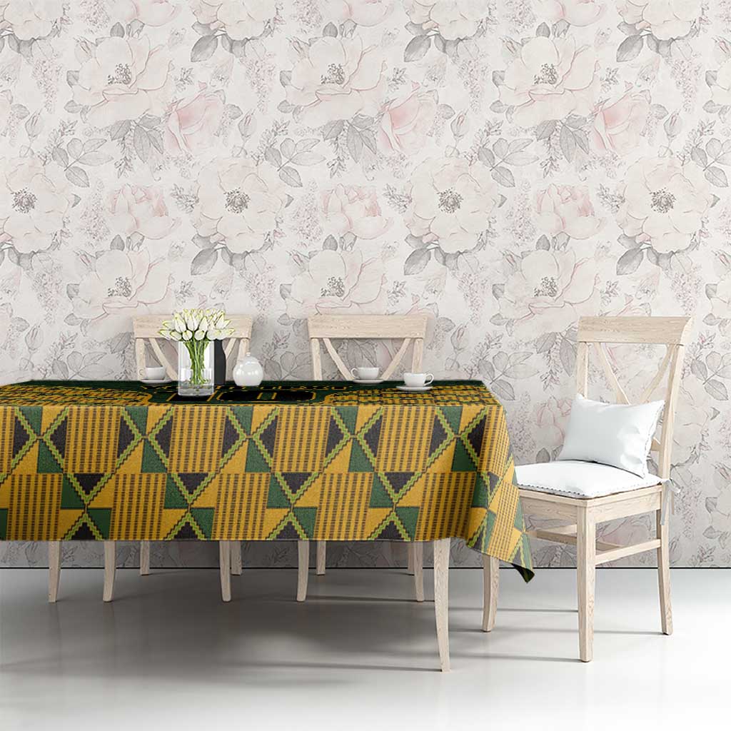 Custom South Africa Rugby 2024 Tablecloth Go Champion Springboks and Kente Pattern - Wonder Print Shop