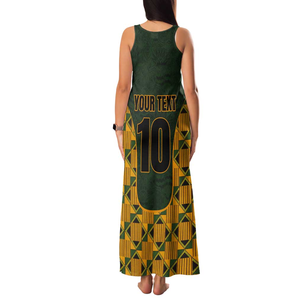 Custom South Africa Rugby 2024 Tank Maxi Dress Go Champion Springboks and Kente Pattern - Wonder Print Shop