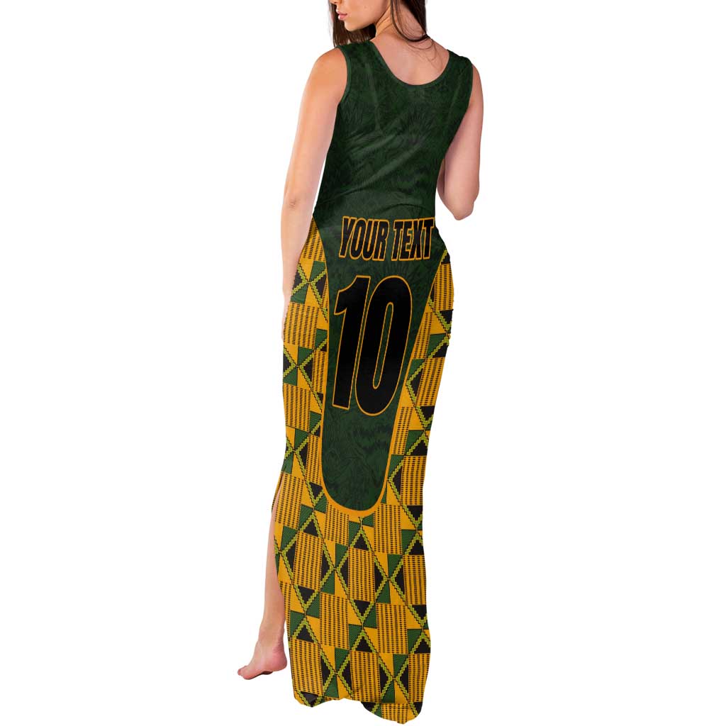 Custom South Africa Rugby 2024 Tank Maxi Dress Go Champion Springboks and Kente Pattern - Wonder Print Shop