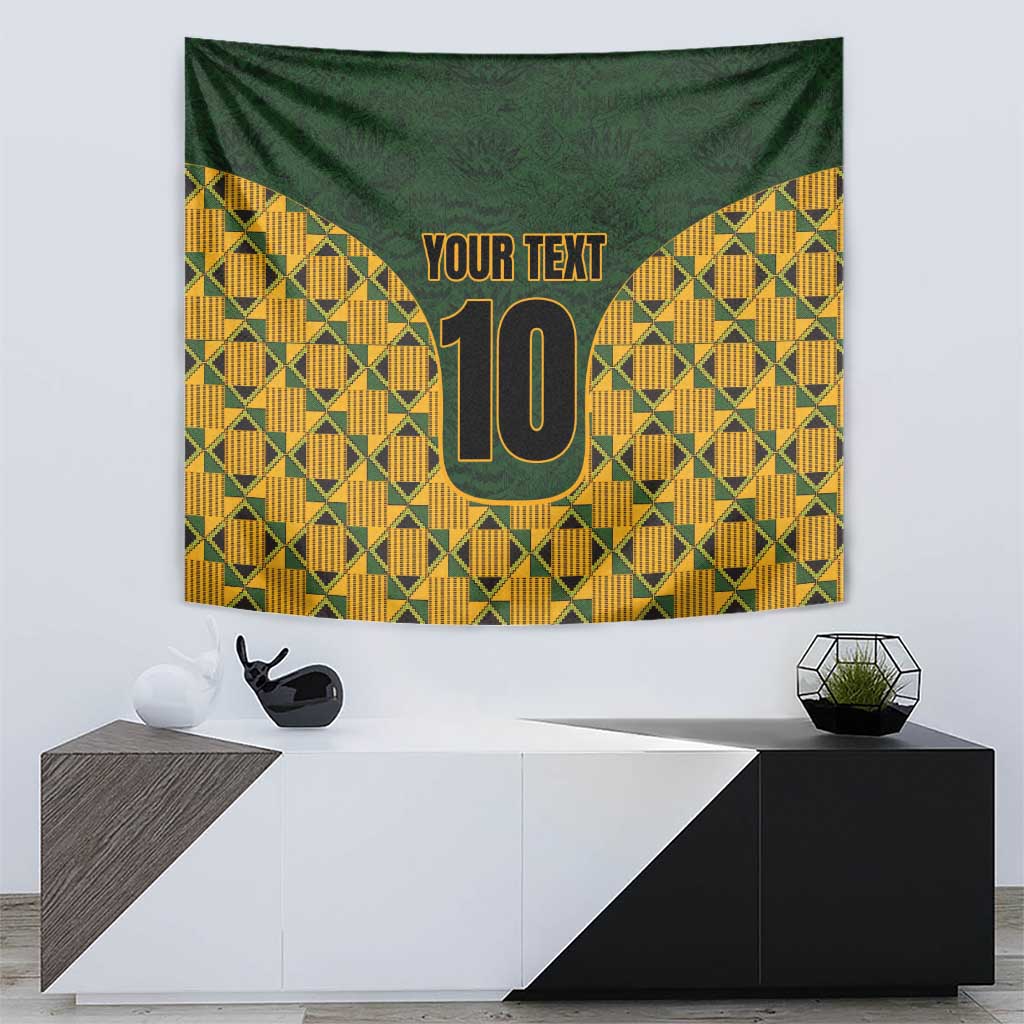 Custom South Africa Rugby 2024 Tapestry Go Champion Springboks and Kente Pattern - Wonder Print Shop