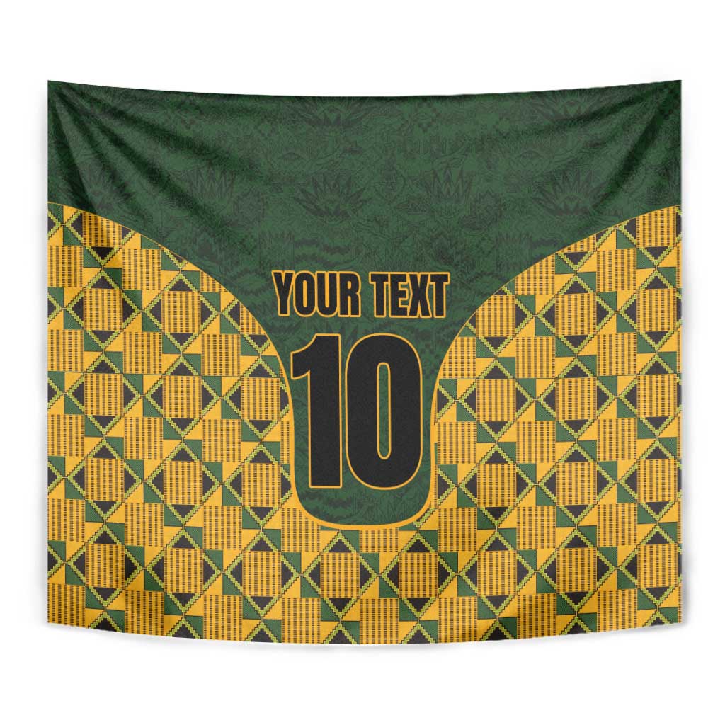 Custom South Africa Rugby 2024 Tapestry Go Champion Springboks and Kente Pattern - Wonder Print Shop