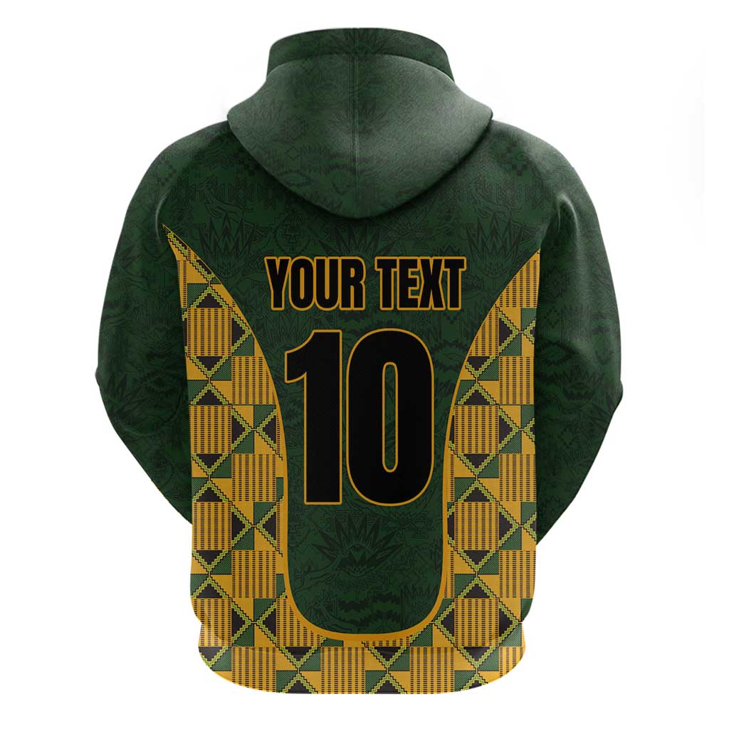 Custom South Africa Rugby 2024 Zip Hoodie Go Champion Springboks and Kente Pattern - Wonder Print Shop