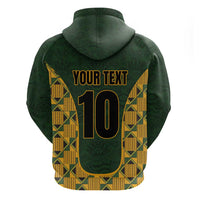 Custom South Africa Rugby 2024 Zip Hoodie Go Champion Springboks and Kente Pattern - Wonder Print Shop