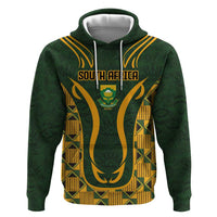 Custom South Africa Rugby 2024 Zip Hoodie Go Champion Springboks and Kente Pattern - Wonder Print Shop