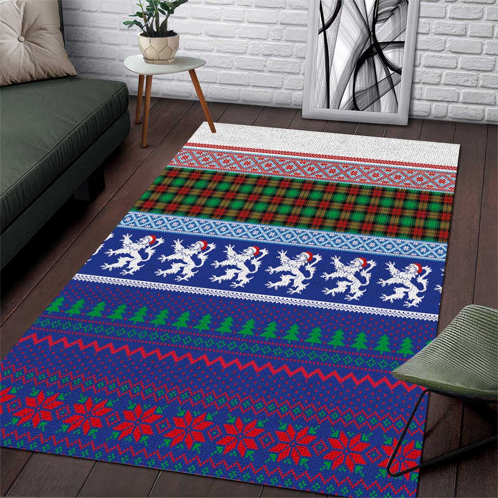 Scottish Christmas Area Rug Xmas Royal Lions and Tartan - Wonder Print Shop