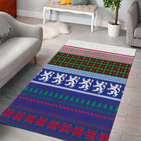 Scottish Christmas Area Rug Xmas Royal Lions and Tartan - Wonder Print Shop