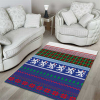 Scottish Christmas Area Rug Xmas Royal Lions and Tartan - Wonder Print Shop