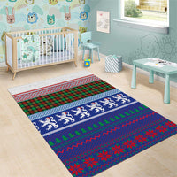 Scottish Christmas Area Rug Xmas Royal Lions and Tartan - Wonder Print Shop