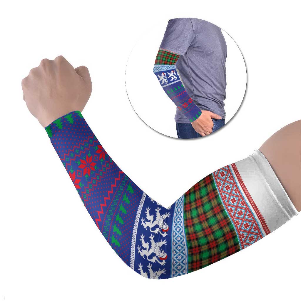 Scottish Christmas Arm Sleeves Xmas Royal Lions and Tartan - Wonder Print Shop