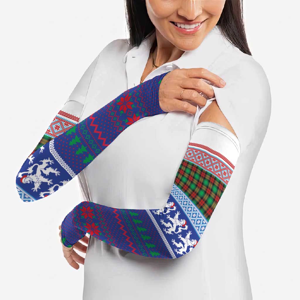 Scottish Christmas Arm Sleeves Xmas Royal Lions and Tartan - Wonder Print Shop