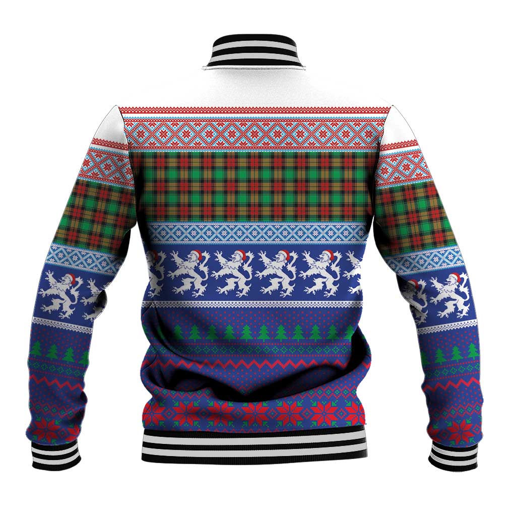 Scottish Christmas Baseball Jacket Xmas Royal Lions and Tartan - Wonder Print Shop