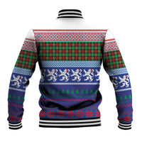 Scottish Christmas Baseball Jacket Xmas Royal Lions and Tartan - Wonder Print Shop