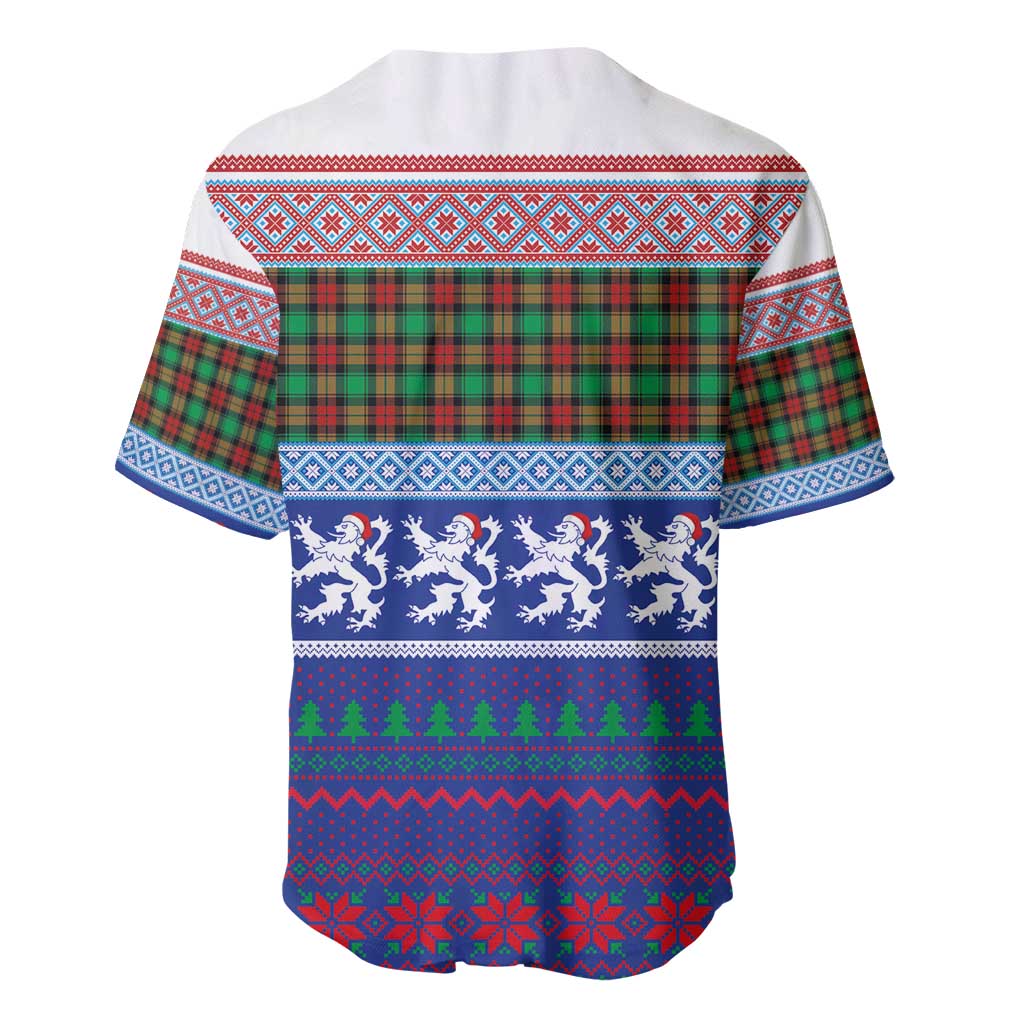 Scottish Christmas Baseball Jersey Xmas Royal Lions and Tartan - Wonder Print Shop