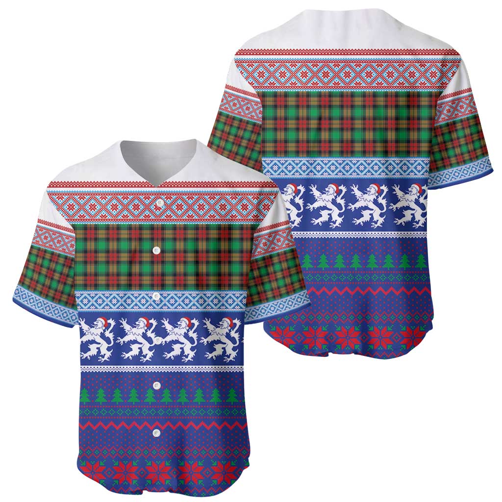 Scottish Christmas Baseball Jersey Xmas Royal Lions and Tartan - Wonder Print Shop