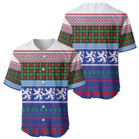 Scottish Christmas Baseball Jersey Xmas Royal Lions and Tartan - Wonder Print Shop