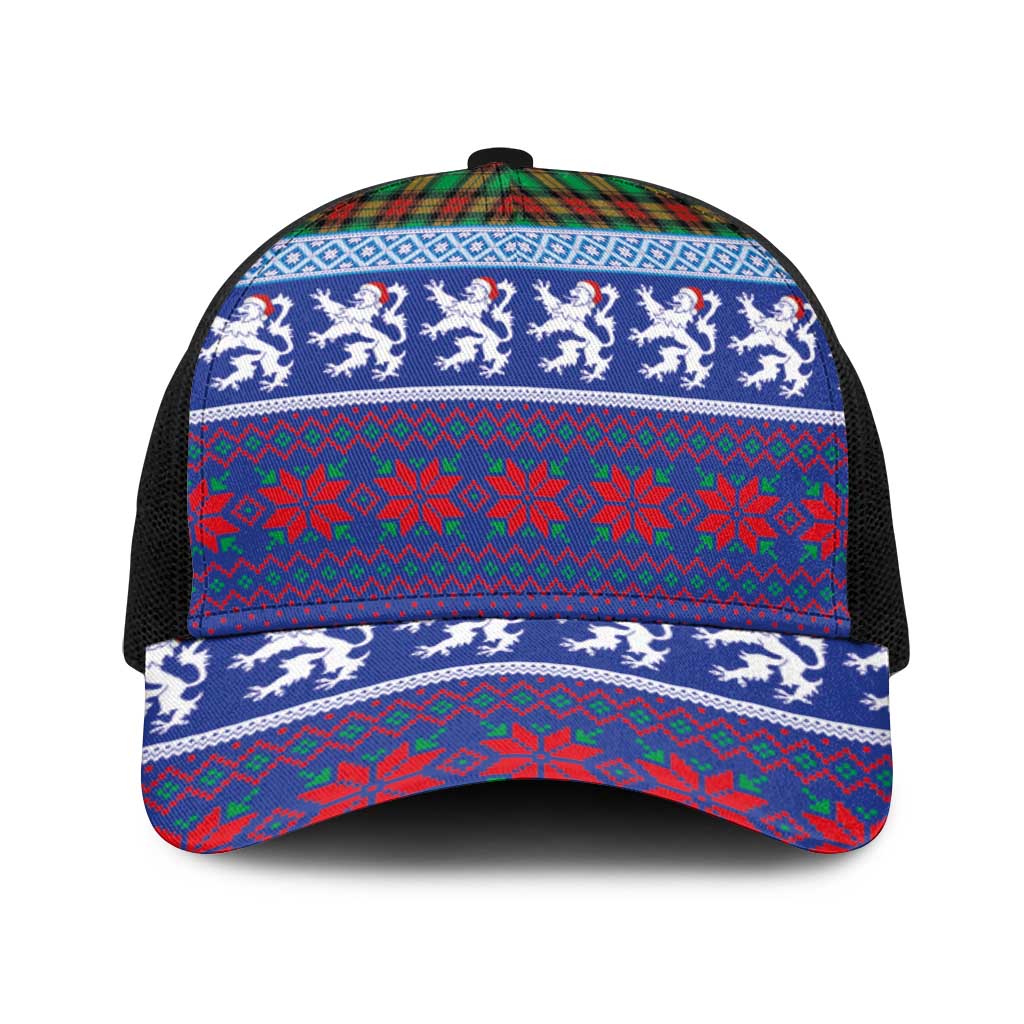 Scottish Christmas Baseball Net Cap Xmas Royal Lions and Tartan - Wonder Print Shop