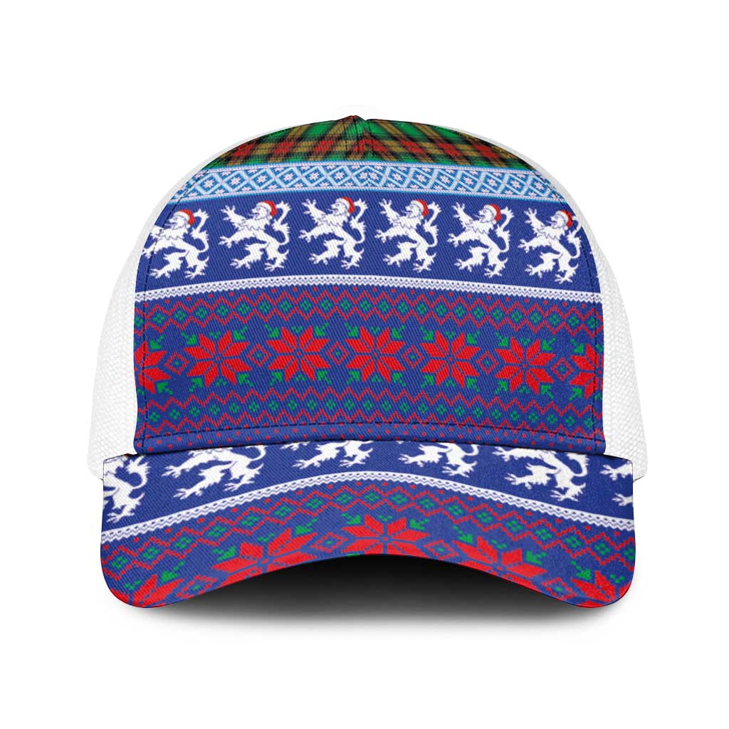 Scottish Christmas Baseball Net Cap Xmas Royal Lions and Tartan - Wonder Print Shop
