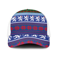 Scottish Christmas Baseball Net Cap Xmas Royal Lions and Tartan - Wonder Print Shop