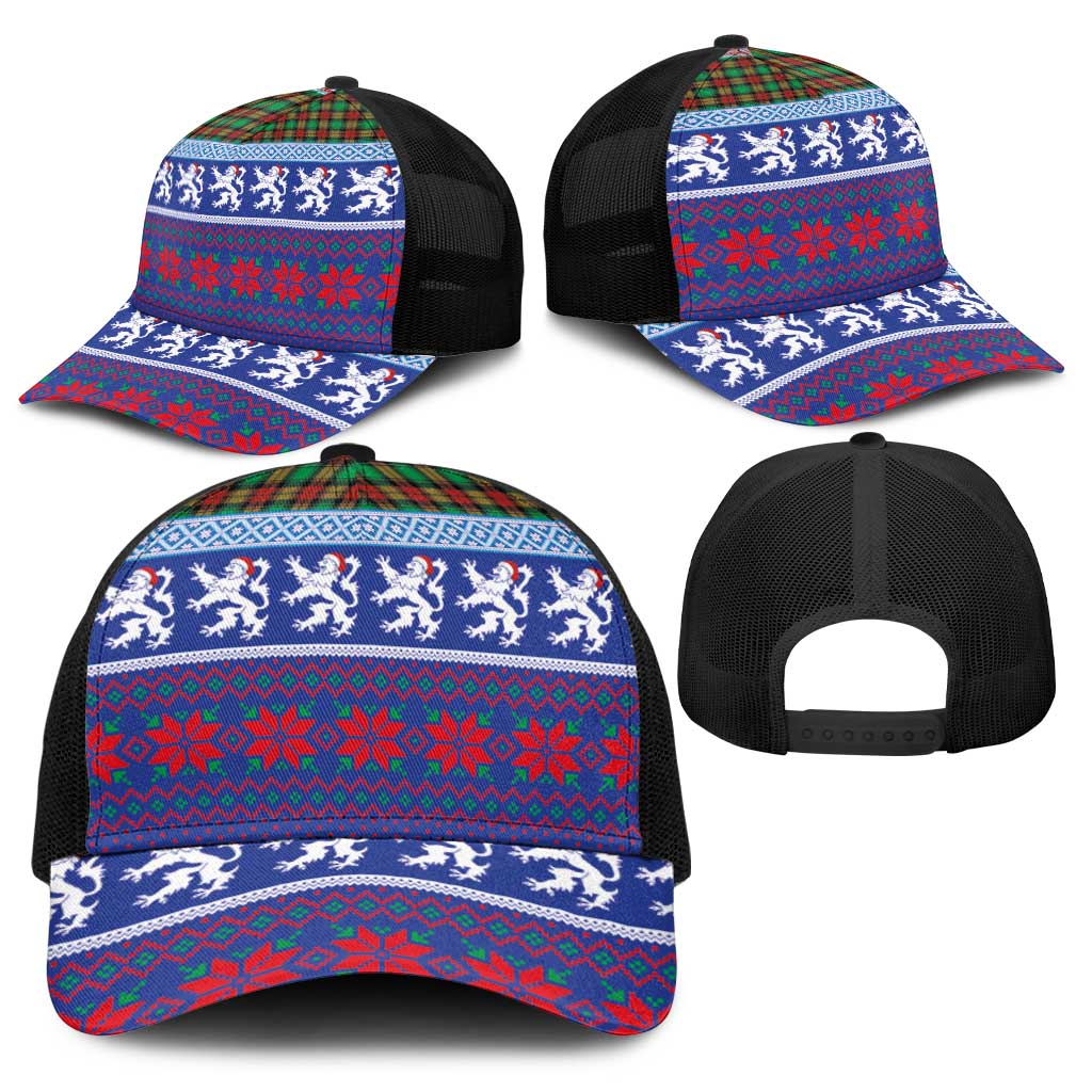 Scottish Christmas Baseball Net Cap Xmas Royal Lions and Tartan - Wonder Print Shop