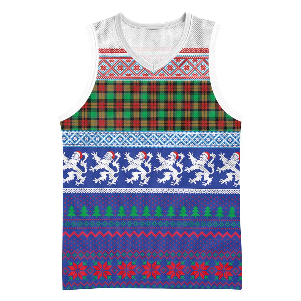 Scottish Christmas Basketball Jersey Xmas Royal Lions and Tartan - Wonder Print Shop
