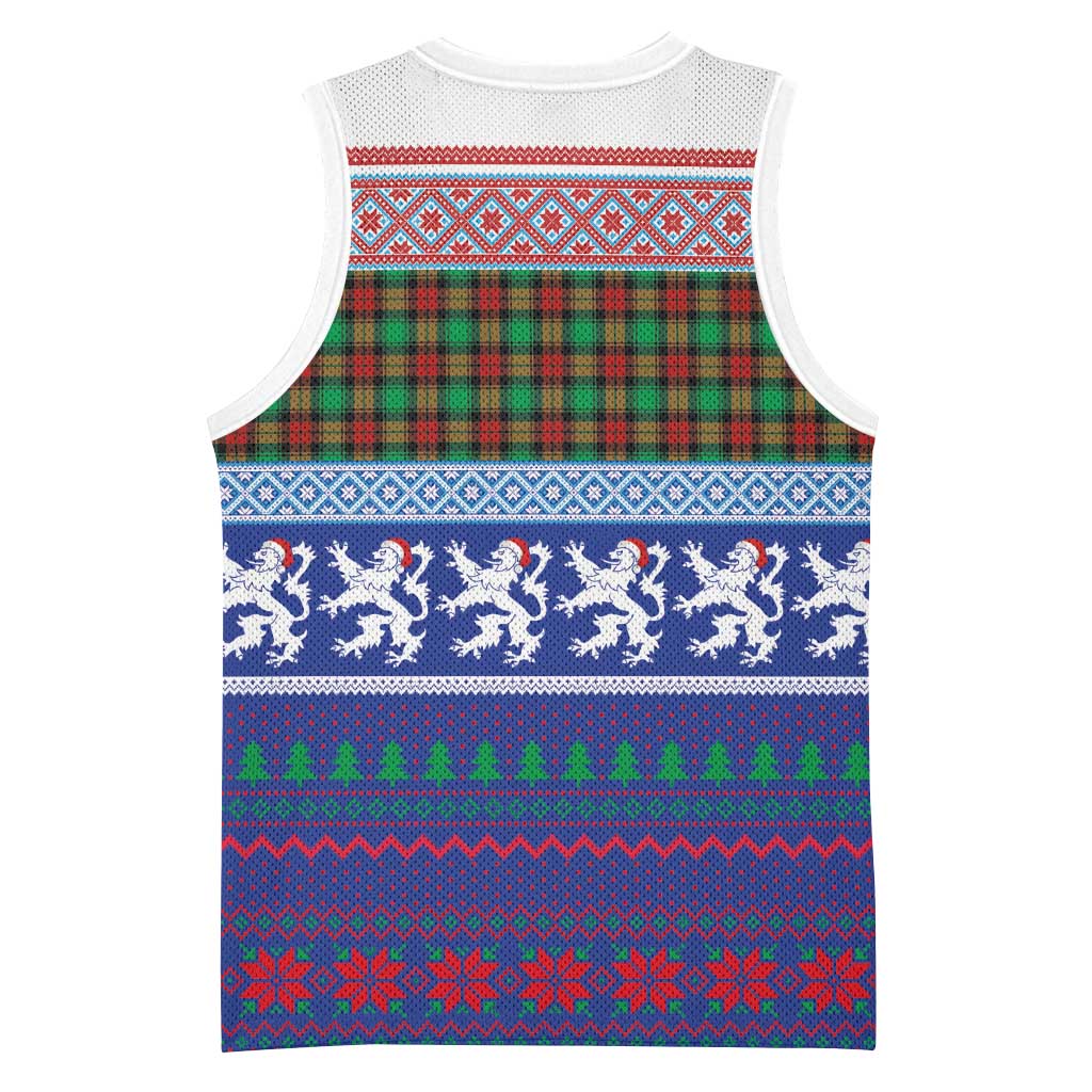 Scottish Christmas Basketball Jersey Xmas Royal Lions and Tartan - Wonder Print Shop