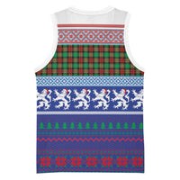 Scottish Christmas Basketball Jersey Xmas Royal Lions and Tartan - Wonder Print Shop