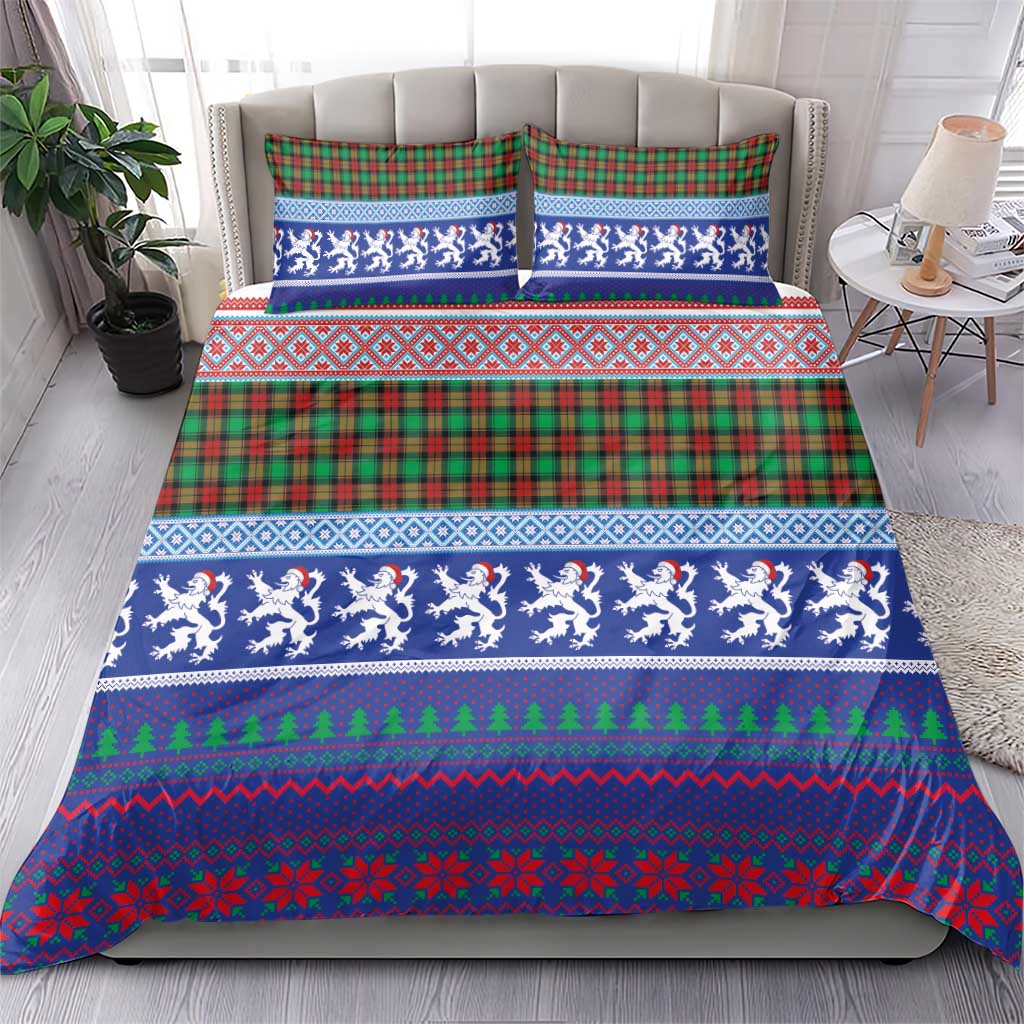 Scottish Christmas Bedding Set Xmas Royal Lions and Tartan - Wonder Print Shop